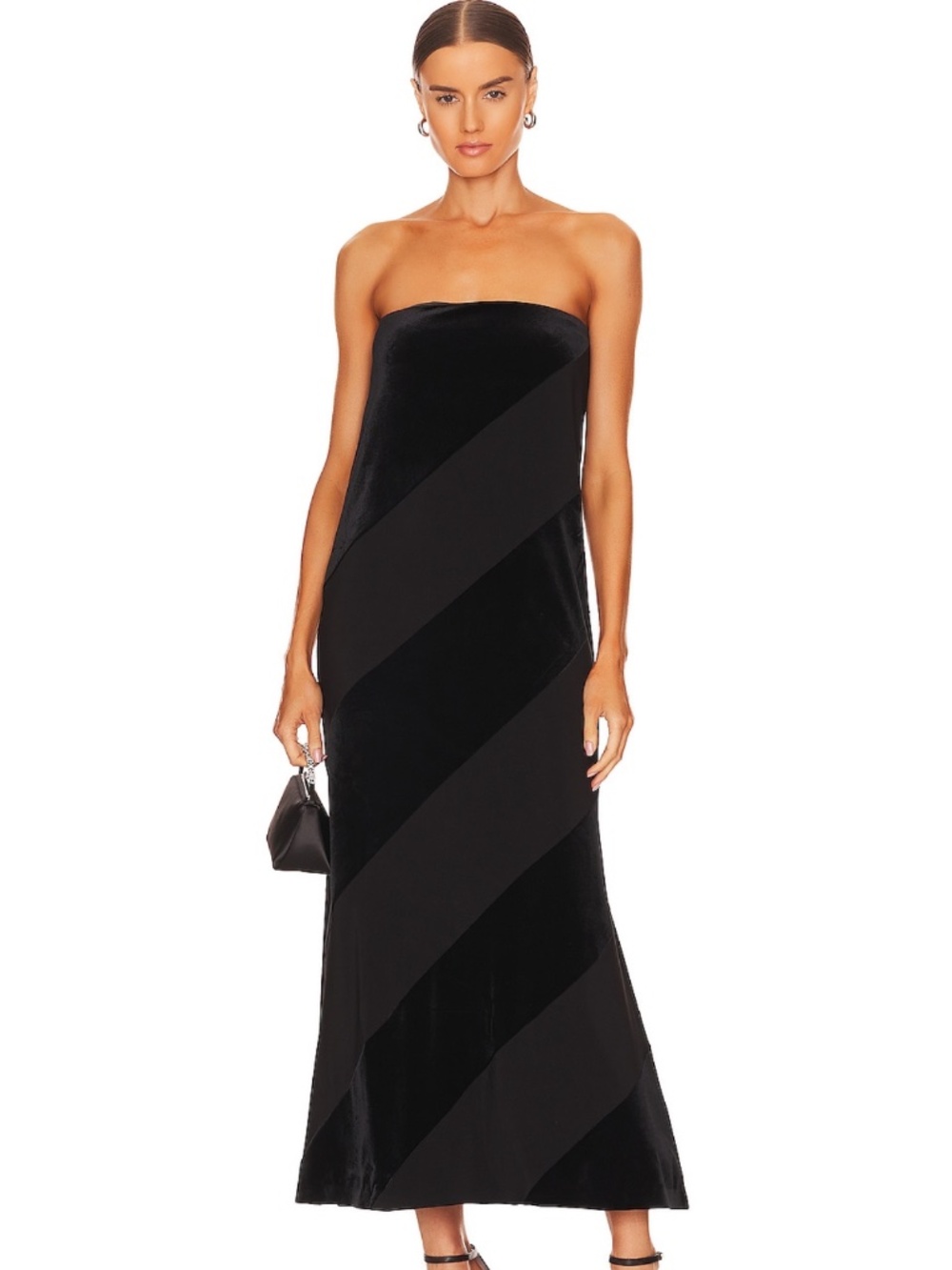 Norma Kamali SPIRAL STRAPLESS DRESS IN BLACK, Small, EUC